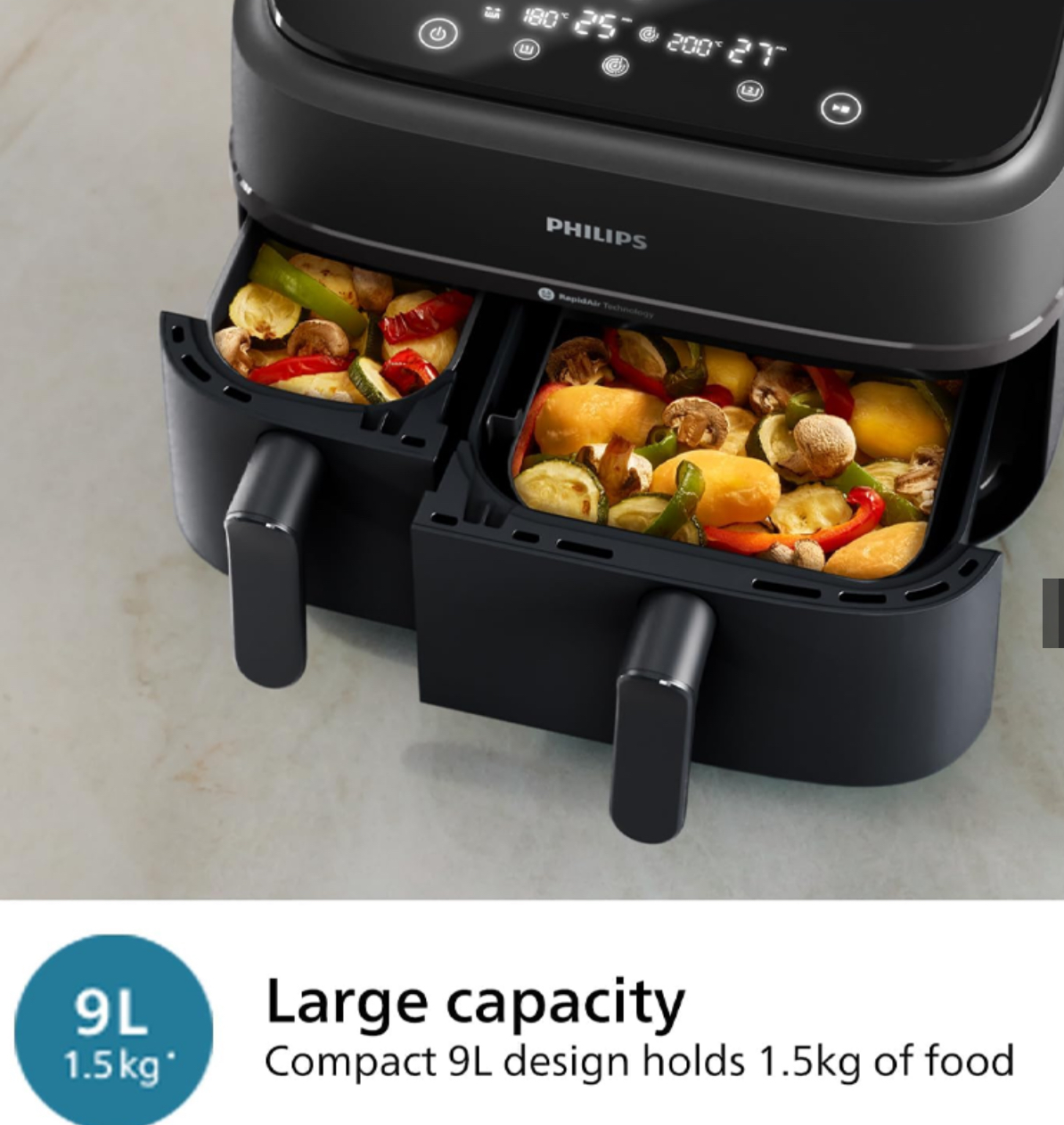 سرخ کن بدون روغن دوقلو فیلیپس مدل NA350 ظرفیت 9 لیتر