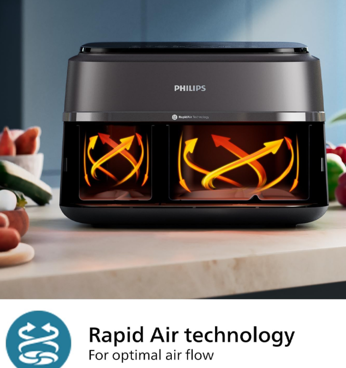 سرخ کن بدون روغن دوقلو فیلیپس مدل NA350 ظرفیت 9 لیتر