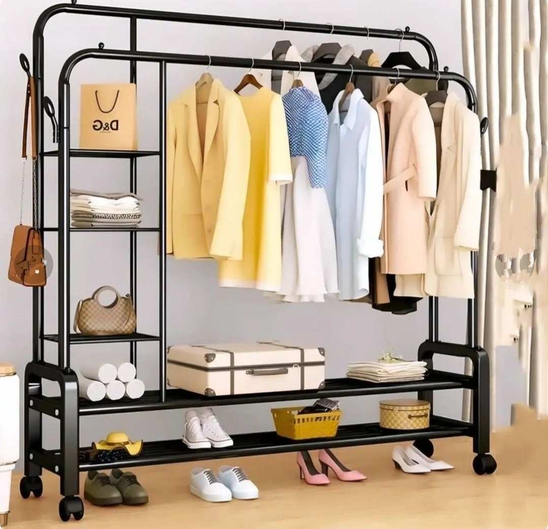 رگال دوبل دوطبقه قفسه دار چرخ دار با تحمل 58کیلو گرم