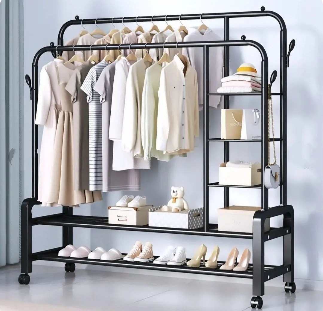 رگال دوبل دوطبقه قفسه دار چرخ دار با تحمل 58کیلو گرم